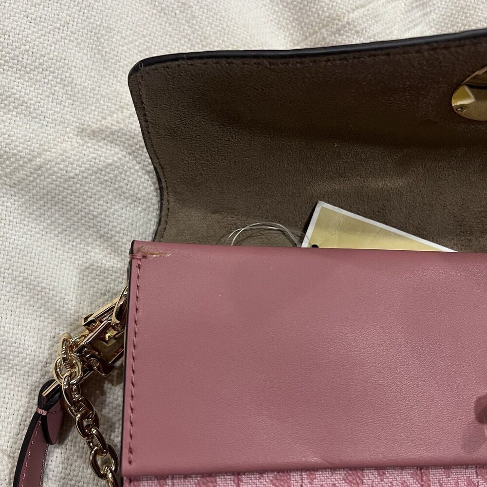 MICHAEL KORS Greenwich Quilted Faux Leather Studded Shoulder Crossbody Rose NWT - Picture 12 of 15